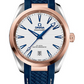 Omega Seamaster Rose Gold 38 MM - Blue Rubber Strap - Silvery Dial - 220.22.38.20.02.001