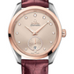 Omega Seamaster Stainless Steel and Rose Gold 38 MM - Purple Leather Strap - Linen Dial - 220.23.38.20.59.001