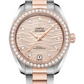 Omega Seamaster Stainless Steel and Rose Gold 34 MM - Stainless Steel and Rose Gold Bracelet - Diamond Bezel - Nude Wave-Embossed Diamond Dial - 220.25.34.20.59.001