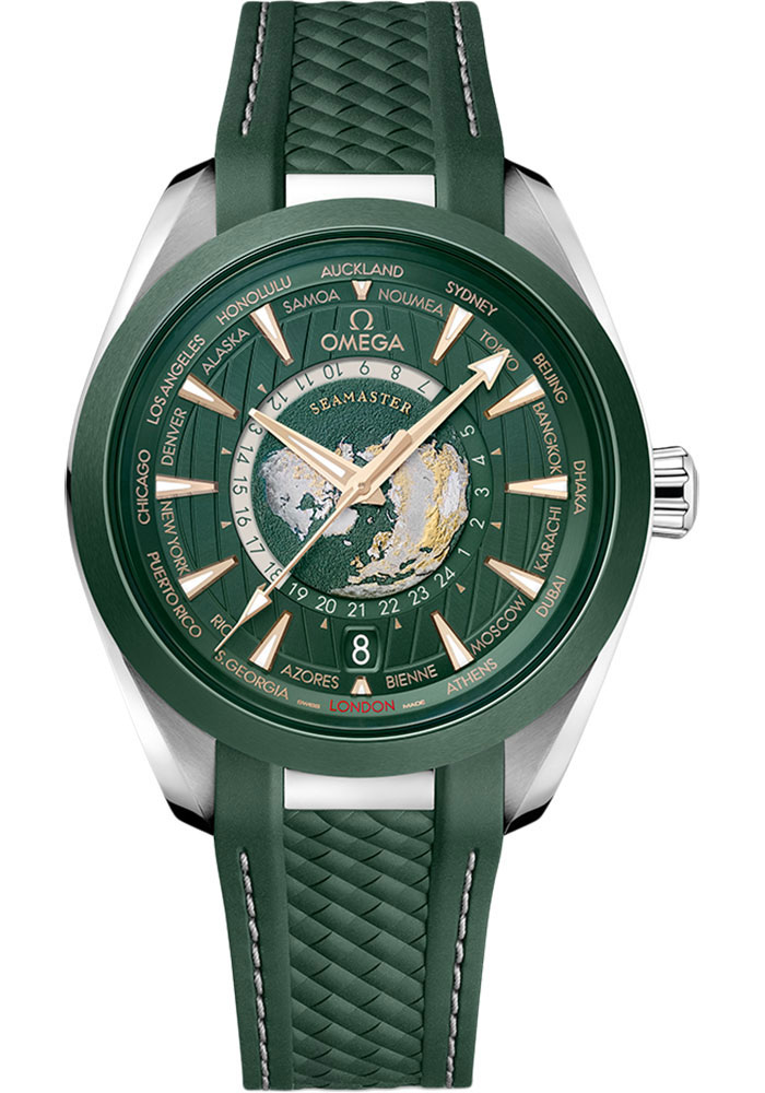 Omega Seamaster Stainless Steel 43 MM - Green Rubber Strap - Green Dial - 220.32.43.22.10.001