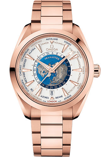 Omega Seamaster Rose Gold 43 MM - Rose Gold Bracelet - Opaline Silvery Dial - 220.50.43.22.02.001