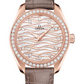 Omega Seamaster Aqua Terra Co Axial Rose Gold 34 MM - Brown Leather Strap - Diamond Bezel - Radiant Diamond Dial - 220.58.34.20.99.006