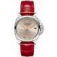 Panerai Luminor Due Stainless Steel 38 MM - Red Leather Strap - Ivory Sun-Brushed Dial - PAM01248