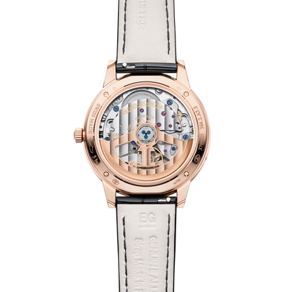 JLC - Rendez-Vous Classic Moon - 34 MM - Pink Gold - Silvered-Gray Guilloché Diamond Dial - Diamond-Set Bezel - Black Leather Strap - Q3572431
