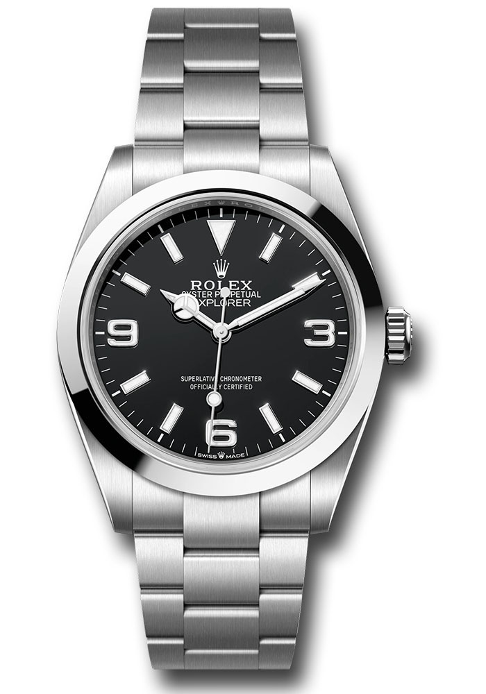 Rolex Stainless Steel Explorer Watch - 40 MM - Oyster Bracelet - Black Arabic Dial - 224270 bkiao