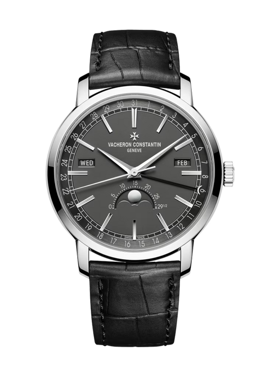 Vacheron Constantin Traditionnelle White Gold 41 MM - Black Leather Strap - Black Dial - 4010T/000G-B740