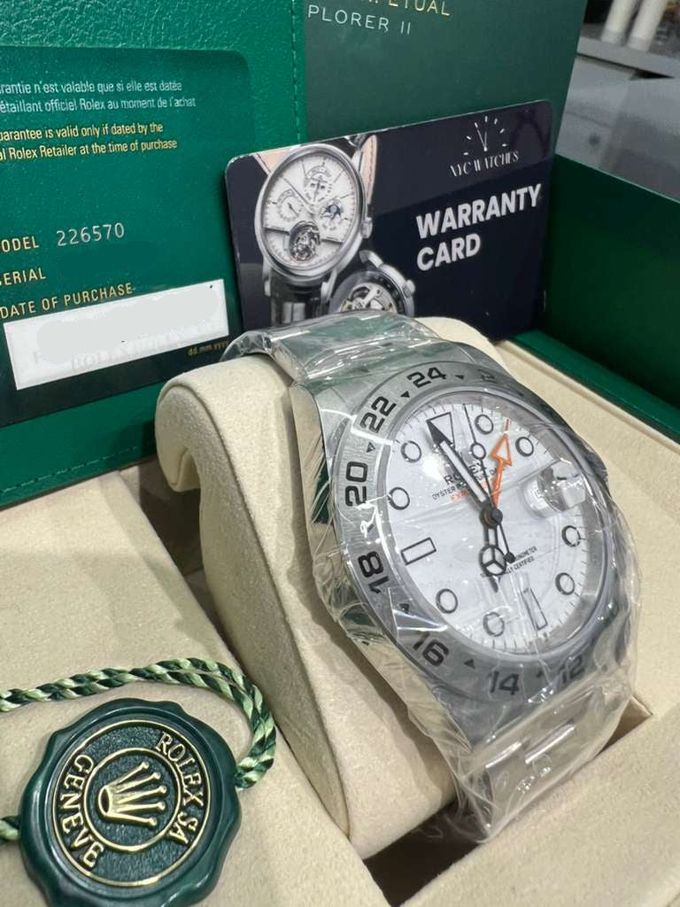 Rolex Stainless Steel Explorer II Watch - 42 MM - Oyster Bracelet - White Dial - 226570 w