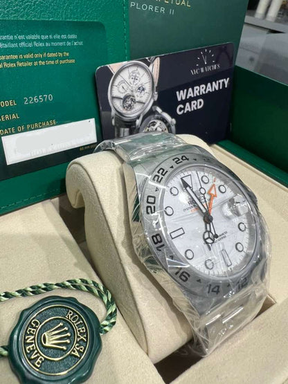 Rolex Stainless Steel Explorer II Watch  - 42 MM - Oyster Bracelet - White Dial - 226570-0001