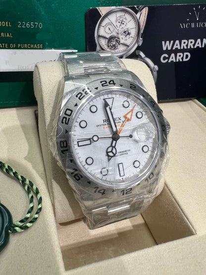 Rolex Stainless Steel Explorer II Watch  - 42 MM - Oyster Bracelet - White Dial - 226570-0001