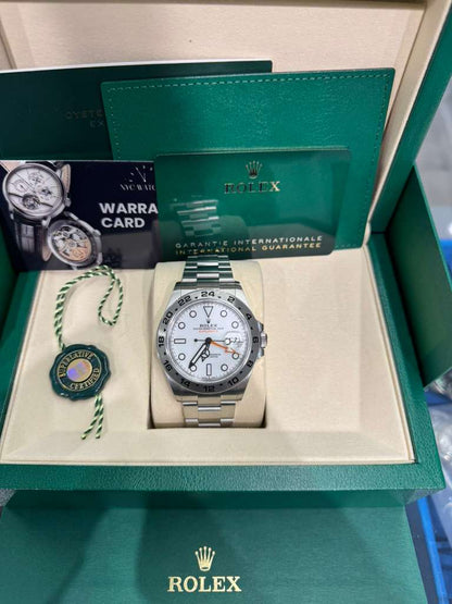 Rolex Stainless Steel Explorer II Watch  - 42 MM - Oyster Bracelet - White Dial - 226570-0001