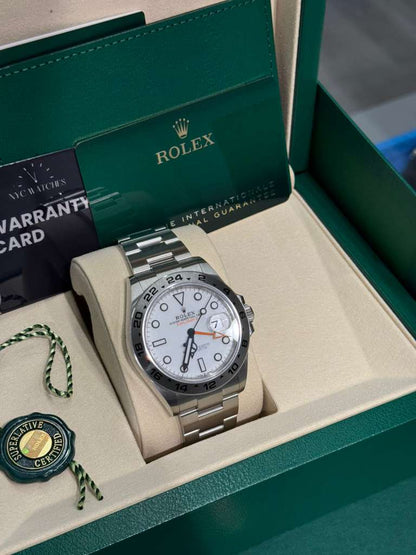 Rolex Stainless Steel Explorer II Watch  - 42 MM - Oyster Bracelet - White Dial - 226570-0001