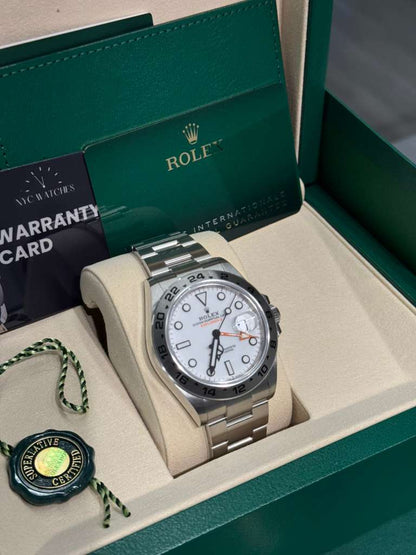 Rolex Stainless Steel Explorer II Watch  - 42 MM - Oyster Bracelet - White Dial - 226570-0001