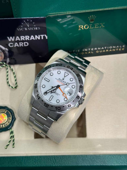 Rolex Stainless Steel Explorer II Watch  - 42 MM - Oyster Bracelet - White Dial - 226570-0001