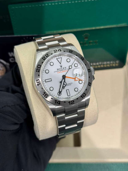 Rolex Stainless Steel Explorer II Watch  - 42 MM - Oyster Bracelet - White Dial - 226570-0001