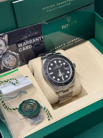 Rolex Titanium Yacht-Master Watch - 42 MM - Oyster Bracelet - Bidirectional Rotatable Bezel - Black Dial - 226627-0001