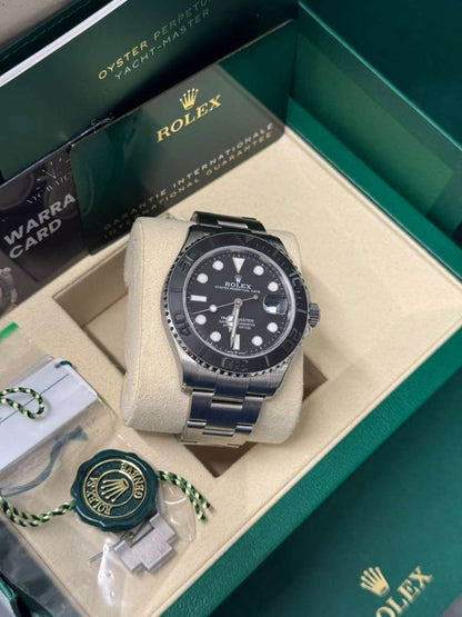 Rolex Titanium Yacht-Master Watch - 42 MM - Oyster Bracelet - Bidirectional Rotatable Bezel - Black Dial - 226627-0001