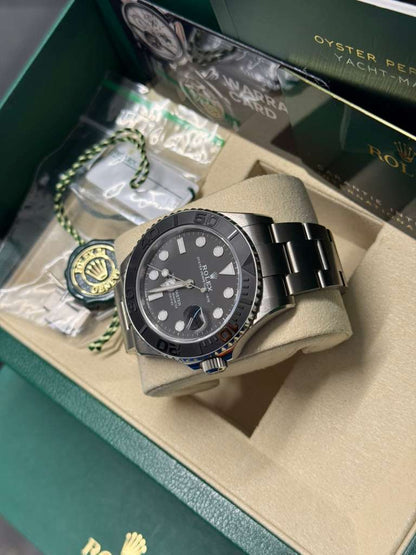 Rolex Titanium Yacht-Master Watch - 42 MM - Oyster Bracelet - Bidirectional Rotatable Bezel - Black Dial - 226627-0001