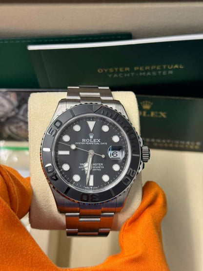 Rolex Titanium Yacht-Master Watch - 42 MM - Oyster Bracelet - Bidirectional Rotatable Bezel - Black Dial - 226627-0001