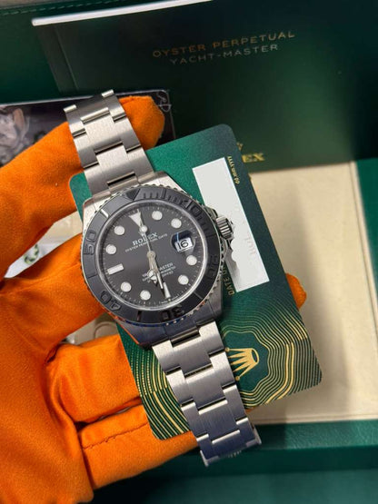 Rolex Titanium Yacht-Master Watch - 42 MM - Oyster Bracelet - Bidirectional Rotatable Bezel - Black Dial - 226627-0001