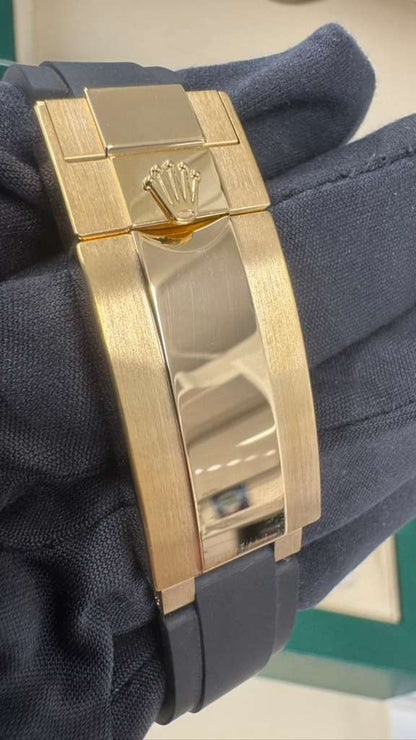 Rolex Yellow Gold Yacht-Master 42 Watch - 42 MM - Oysterflex Strap - Black Dial - 226658-0001