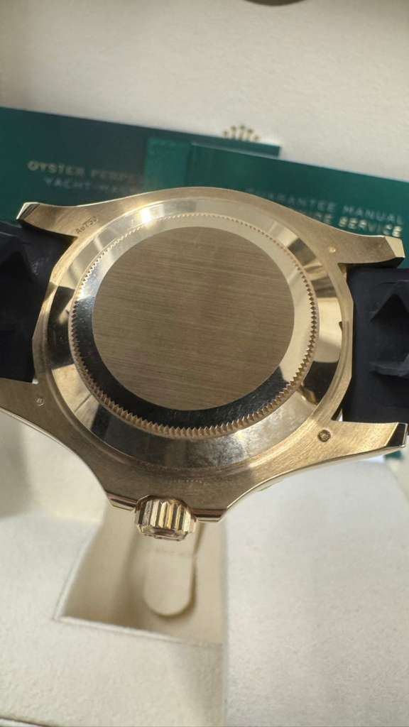 Rolex Yellow Gold Yacht-Master 42 Watch - 42 MM - Oysterflex Strap - Black Dial - 226658 bk