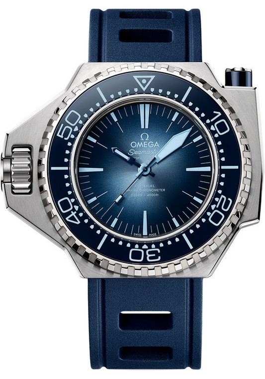 Omega Seamaster Stainless Steel 55 x 45 MM - Blue Rubber Strap - Blue Dial - 227.32.55.21.03.001 nyc watcher nyc watches