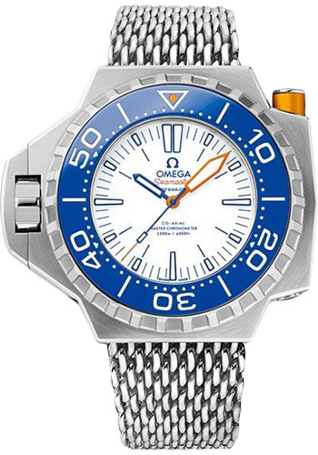 Omega Seamaster Titanium 55 x 48 MM - Titanium Bracelet - White and Blue Dial - 227.90.55.21.04.001 nyc watcher nyc watches