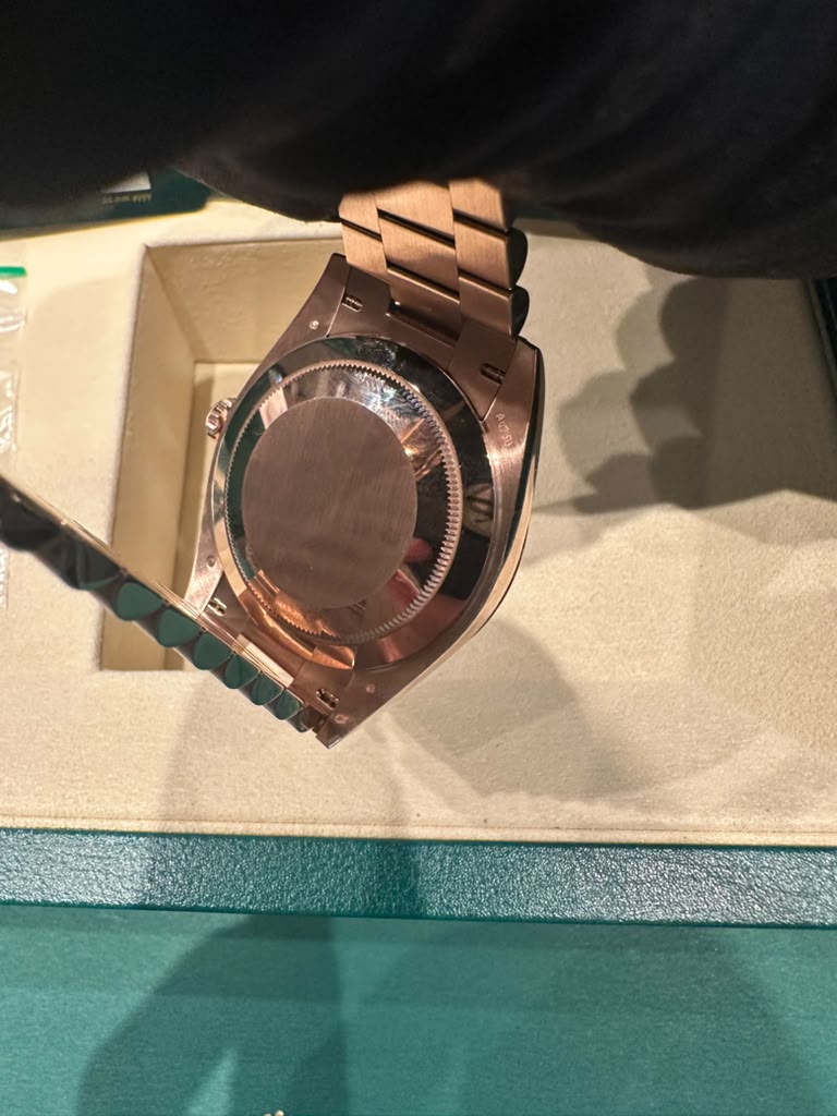 Rolex Presidential Everose Gold Day-Date 40MM - President Bracelet Watch - Chocolate Baguette Dial - 228235-0003