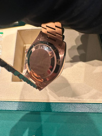 Rolex Presidential Everose Gold Day-Date 40MM - President Bracelet Watch - Chocolate Baguette Dial - 228235-0003
