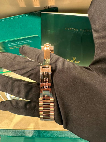 Rolex Presidential Everose Gold Day-Date 40MM - President Bracelet Watch - Chocolate Baguette Dial - 228235-0003