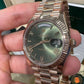 Rolex Presidential Everose Gold Day-Date 40MM - President Bracelet Watch - Olive Roman Dial - 228235-0025