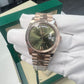 Rolex Presidential Everose Gold Day-Date 40MM - President Bracelet Watch - Olive Roman Dial - 228235-0025