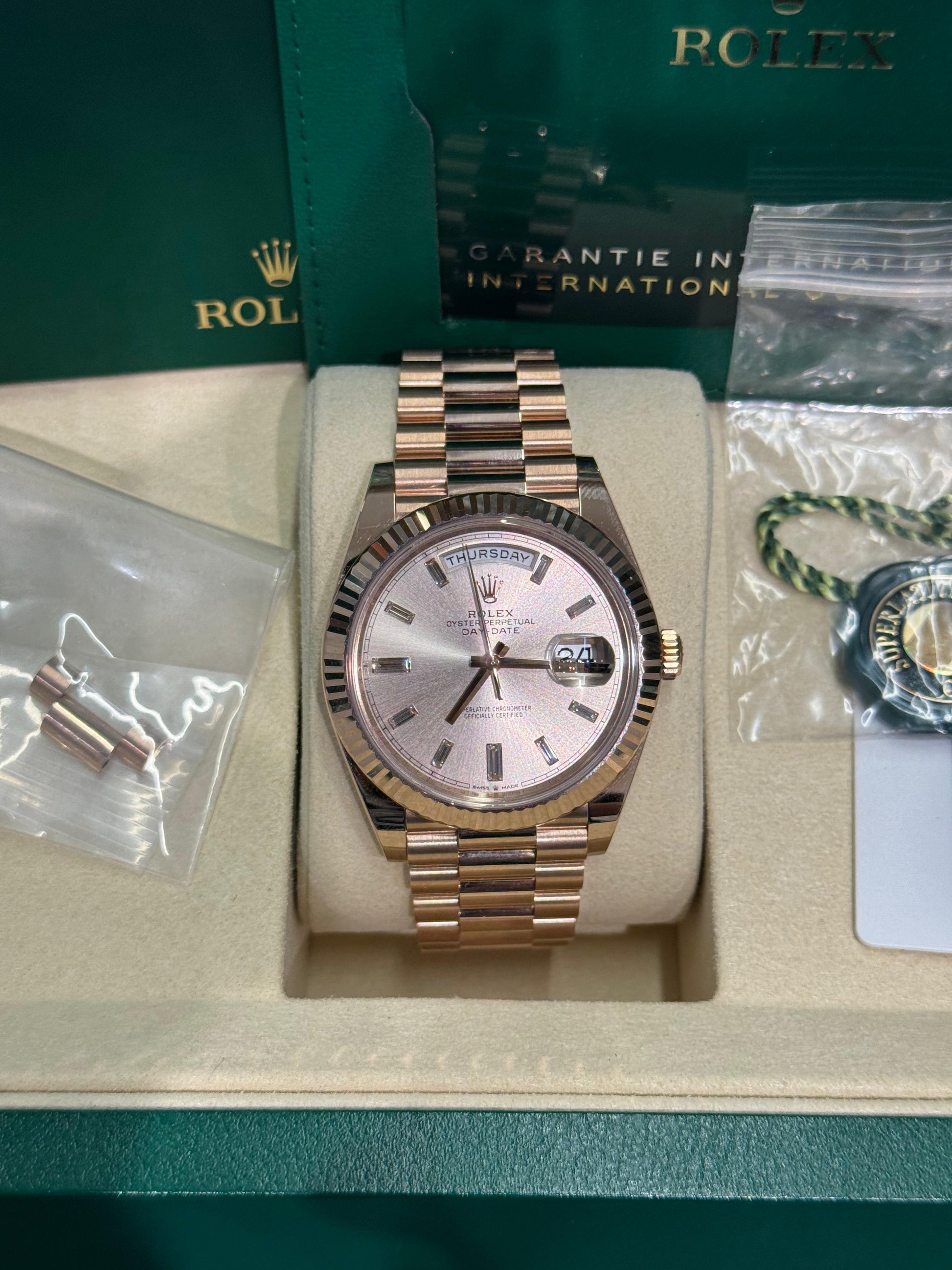 Rolex Presidential Everose Gold Day-Date 40MM - President Bracelet Watch - 228235 sdbdp