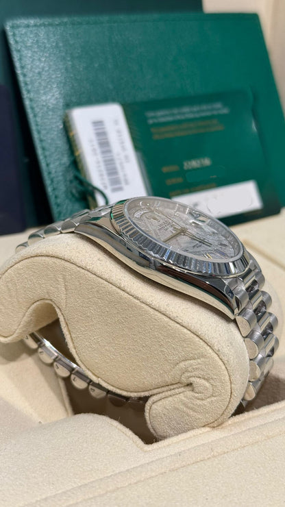 Rolex Presidential Platinum Day-Date 40MM - President Bracelet Watch - Meteorite Baguette Dial - 228236-0011