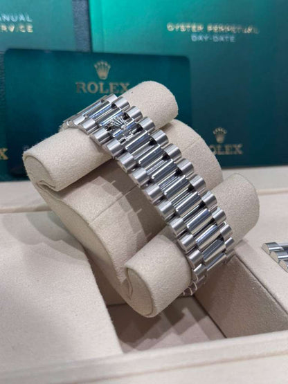 Rolex Presidential Platinum Day-Date 40MM - President Bracelet Watch - Ice Blue Roman Dial - 228236-0012
