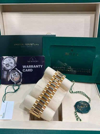 Rolex Presidential Yellow Gold Day-Date 40MM - President Bracelet Watch - Champagne Baguette Diamond Dial - 228238-0005