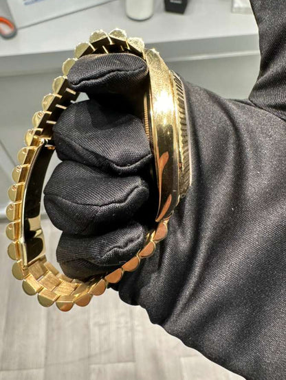 Rolex Presidential Yellow Gold Day-Date 40MM - President Bracelet Watch - Champagne Baguette Diamond Dial - 228238-0005