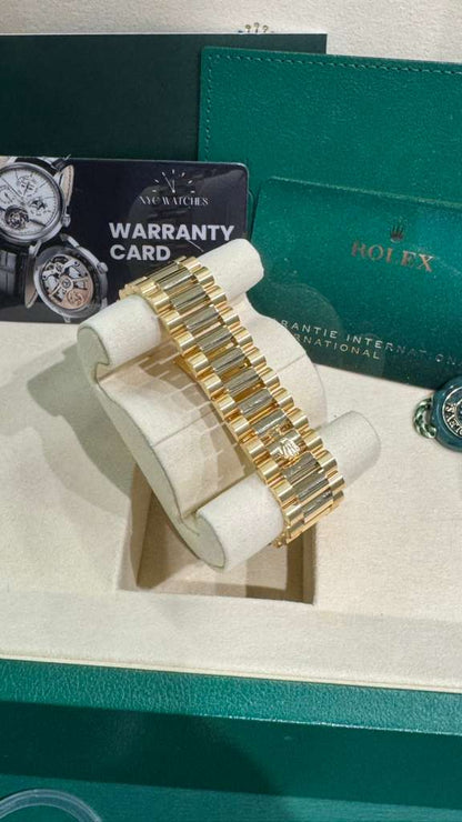 Rolex Presidential Yellow Gold Day-Date 40MM - President Bracelet Watch - Black Baguette Diamond Dial - 228238-0004