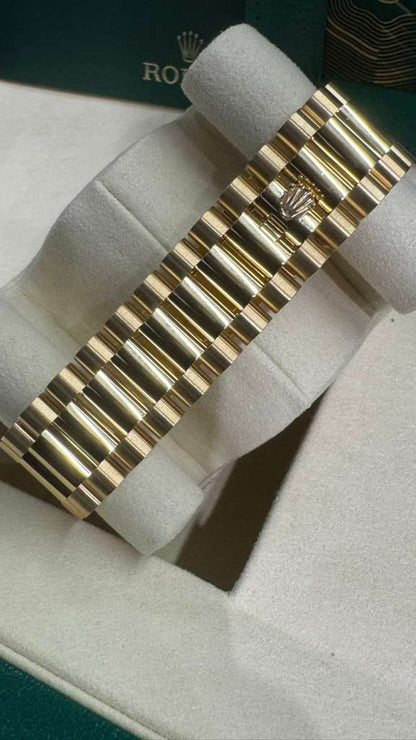 Rolex Presidential Yellow Gold Day-Date 40MM - President Bracelet Watch - Black Baguette Diamond Dial - 228238-0004
