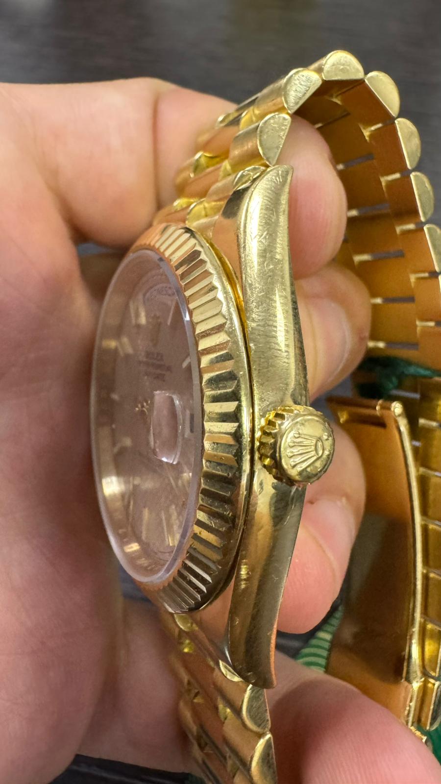 Rolex Presidential Yellow Gold Day-Date 40MM - President Bracelet Watch - Silver Diagonal Motif Index Dial - 228238 sdmip