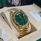 Rolex Presidential Yellow Gold Day-Date 40MM - President Bracelet Watch - Green Roman Dial - 228238-0061