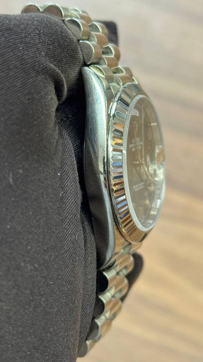 Rolex Presidential White Gold Day-Date 40MM - President Bracelet Watch - Olive Green Bevelled Roman Dial - 228239-0033