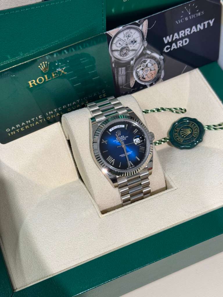 Rolex Day-Date - 40 MM - White Gold - Blue Ombré Dial - 228239-0076