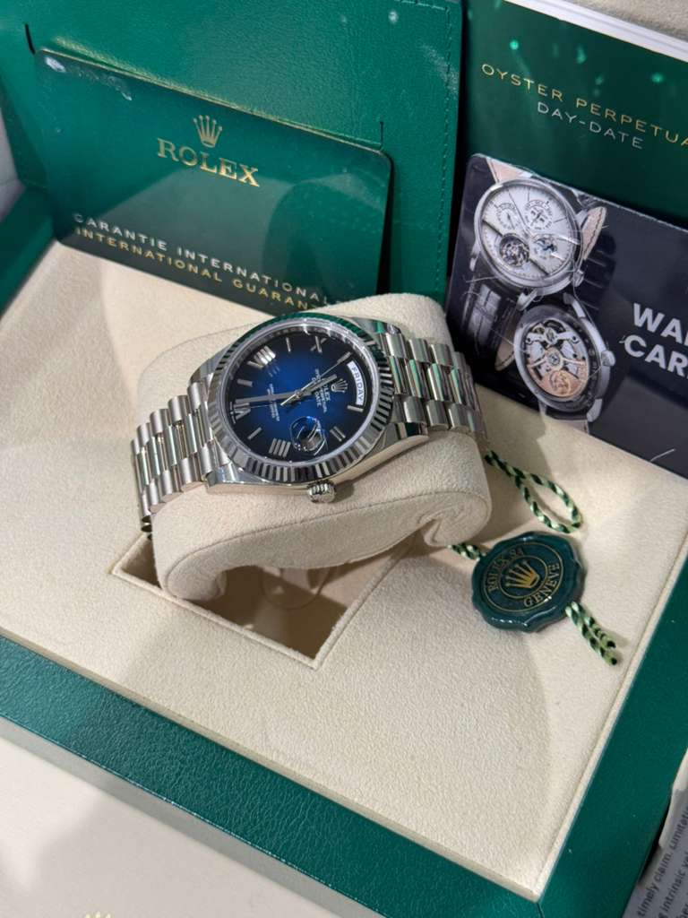 Rolex Day-Date - 40 MM - White Gold - Blue Ombré Dial - 228239-0076
