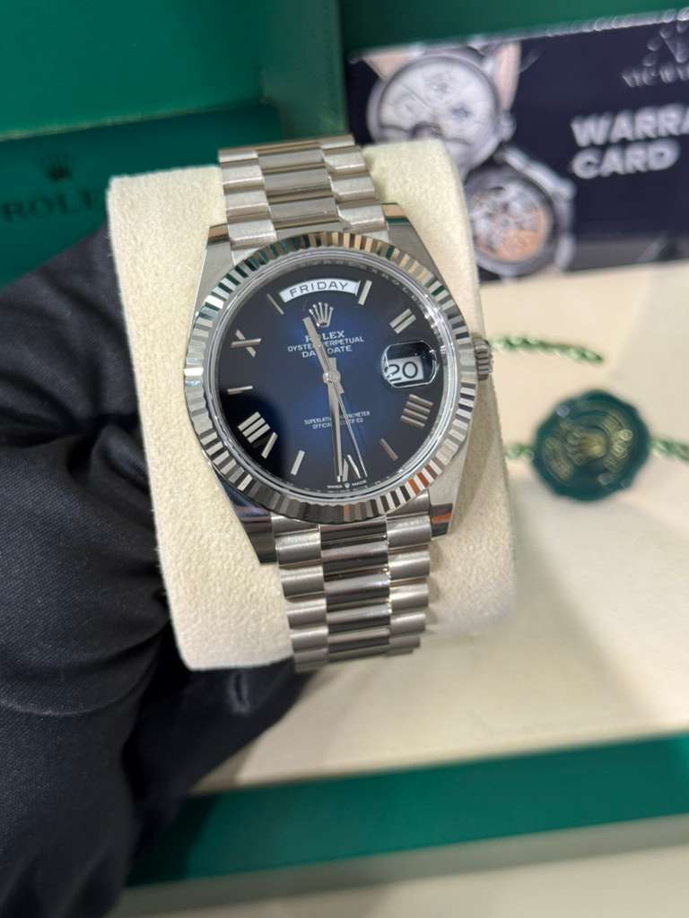 Rolex Day-Date - 40 MM - White Gold - Blue Ombré Dial - 228239-0076