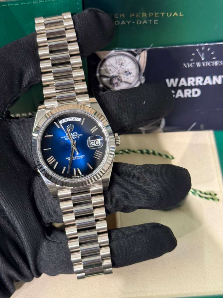 Rolex Day-Date - 40 MM - White Gold - Blue Ombré Dial - 228239-0076