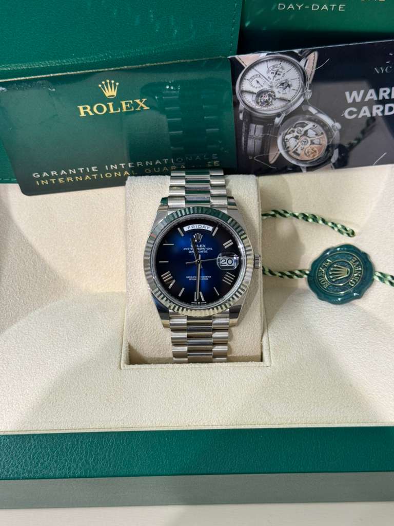 Rolex Day-Date - 40 MM - White Gold - Blue Ombré Dial - 228239-0076