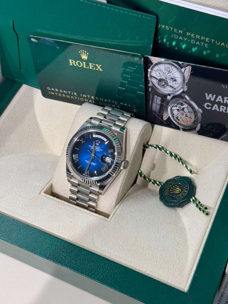 Rolex Day-Date - 40 MM - White Gold - Blue Ombré Dial - 228239-0076