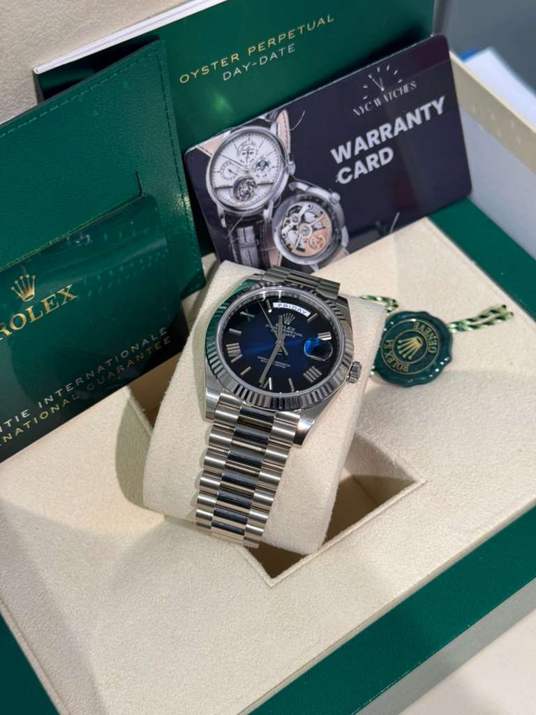 Rolex Day-Date - 40 MM - White Gold - Blue Ombré Dial - 228239-0076
