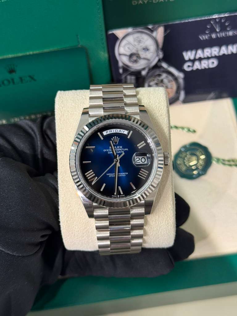 Rolex Day-Date - 40 MM - White Gold - Blue Ombré Dial - 228239-0076